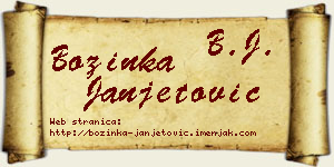Božinka Janjetović vizit kartica